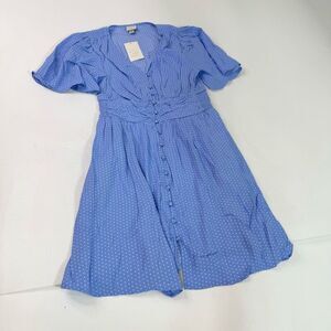 A New Day Dress Womens XS Cottagecore Dainty V Neck New Puff Country Peasant
